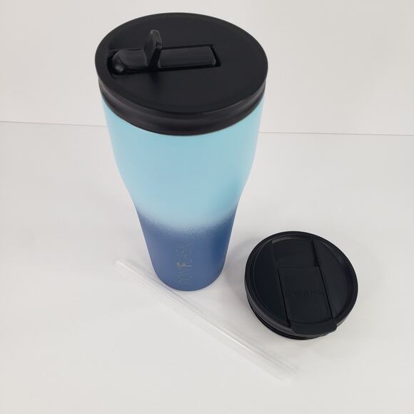 IRON °FLASK Rover Tumbler 32oz Blue Waves Vacuum Insulated 2Lids 2Straws Hydrate - Picture 4 of 14